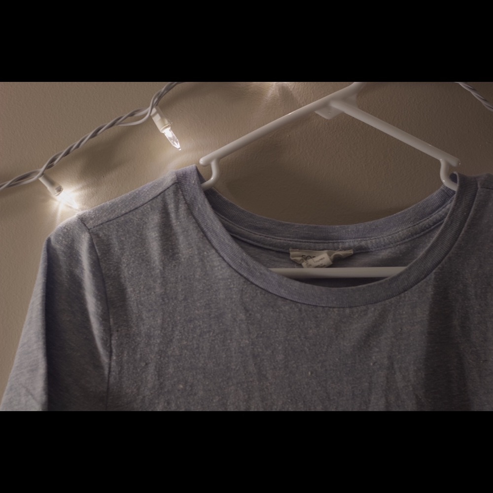 sky blue self-cut crop top